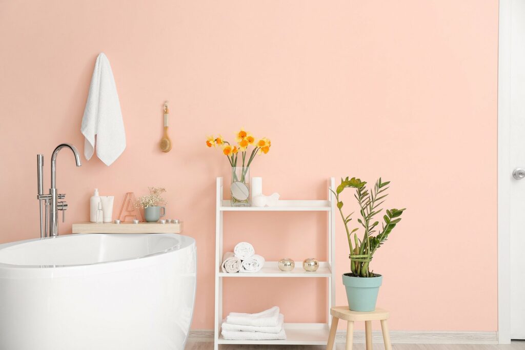 łazienka w kolorze pudrowego różu